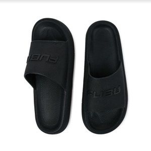 FUBU Men's Plush Comfort Slide Sandals Black NWT